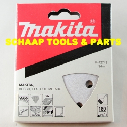 Schuurblad 94x94x94mm P180 White velcro per 10 verpakt | P-42743